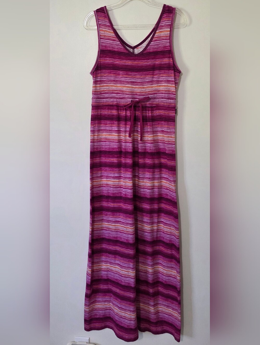 Eddie Bauer Outdoor Striped Sleeveless 100% Cotton Knit Maxi Dress Effortless XS
